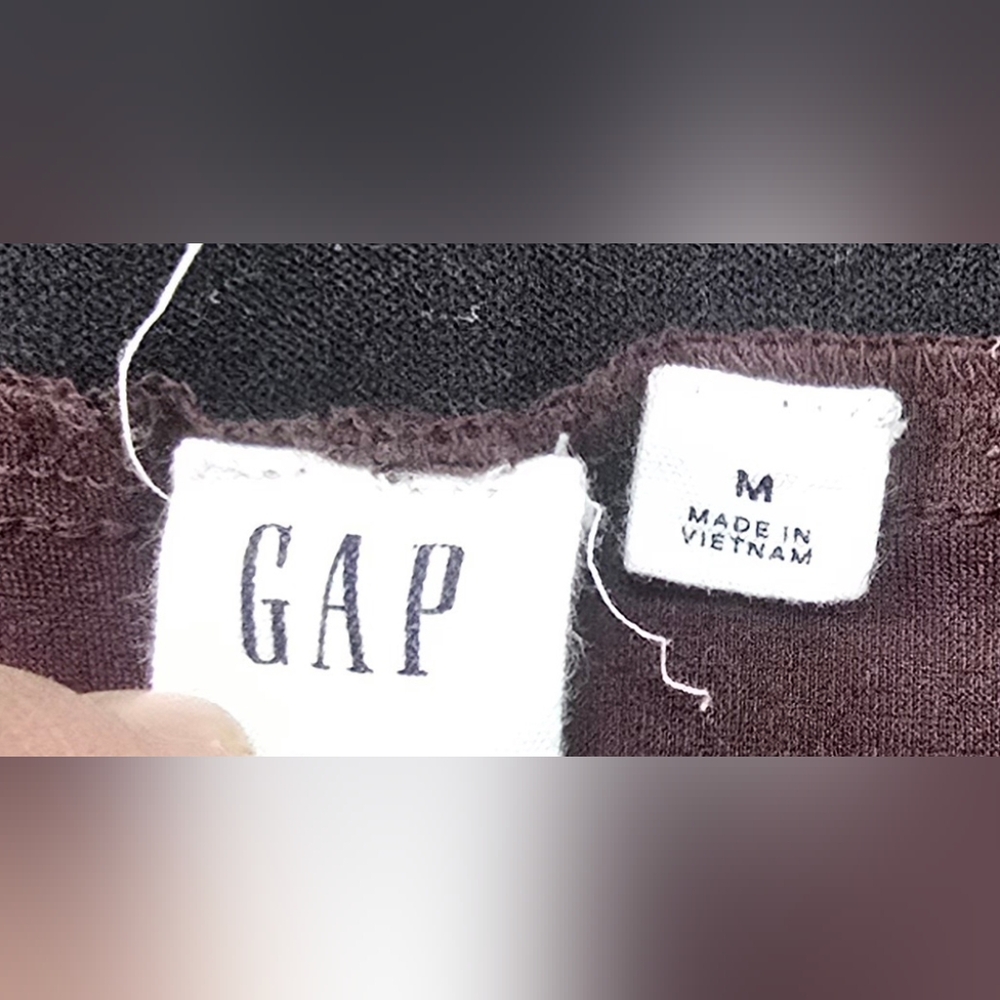 GAP Womens Burgandy Brown Stretch Leggings w Pin Striped & Zip On Side (SIZE:M) - Picture 7 of 7